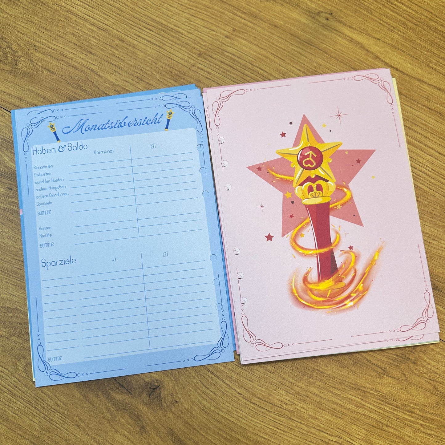 Sailor Moon Budget Planer I A5 Einlagen I 6fach gelocht