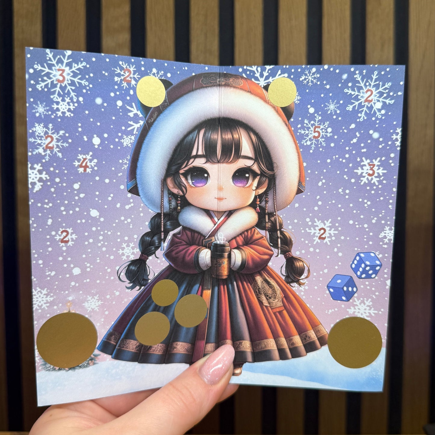 Let it Snow Chibi I folding card