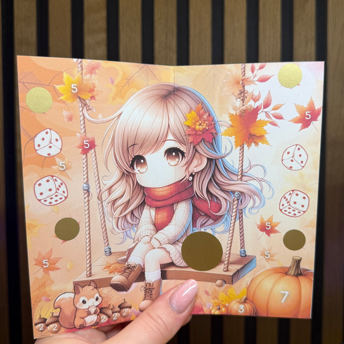 Hello Aumn Chibi Girl I folding card