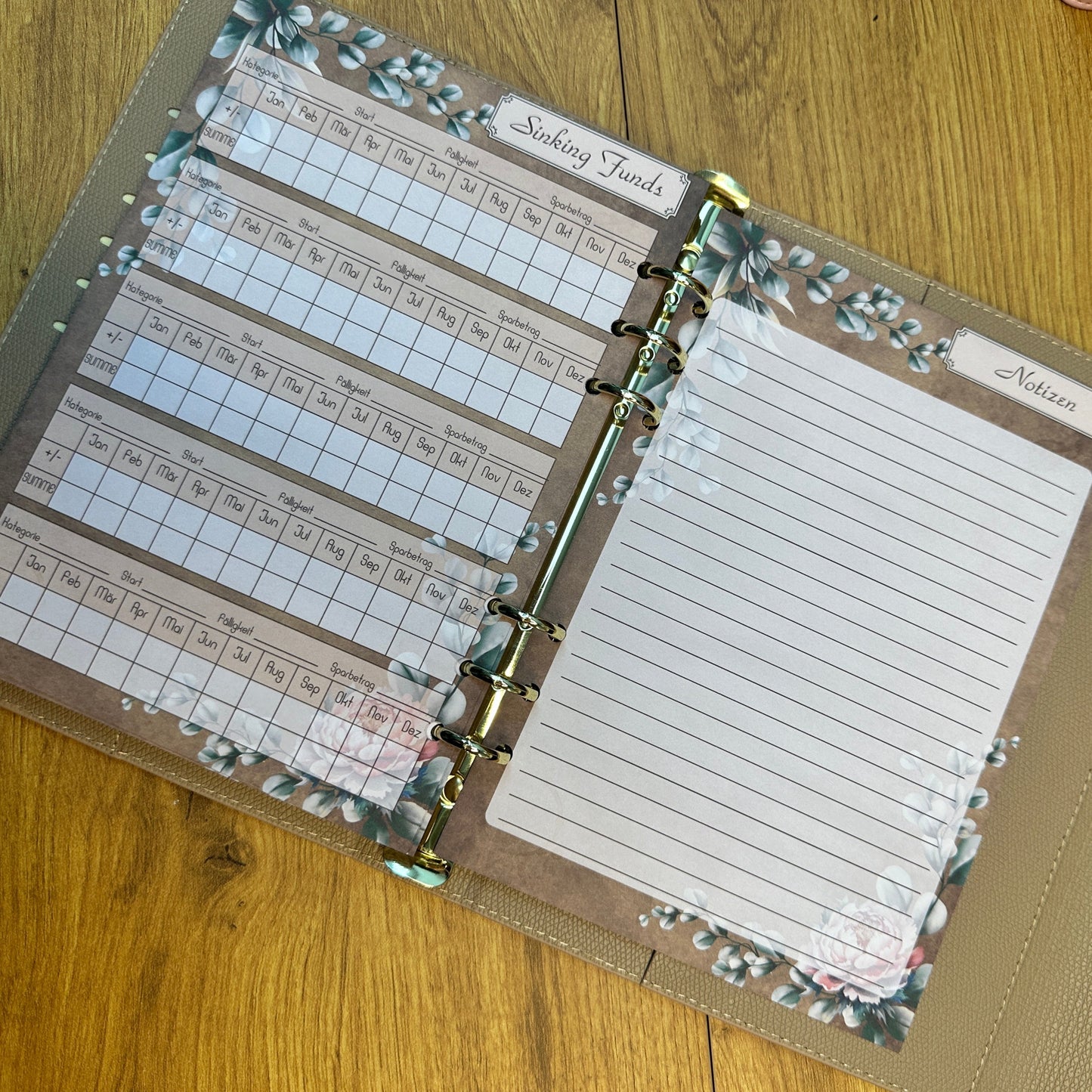 Budget planner in vintage design I A5 inserts I 6-hole punched