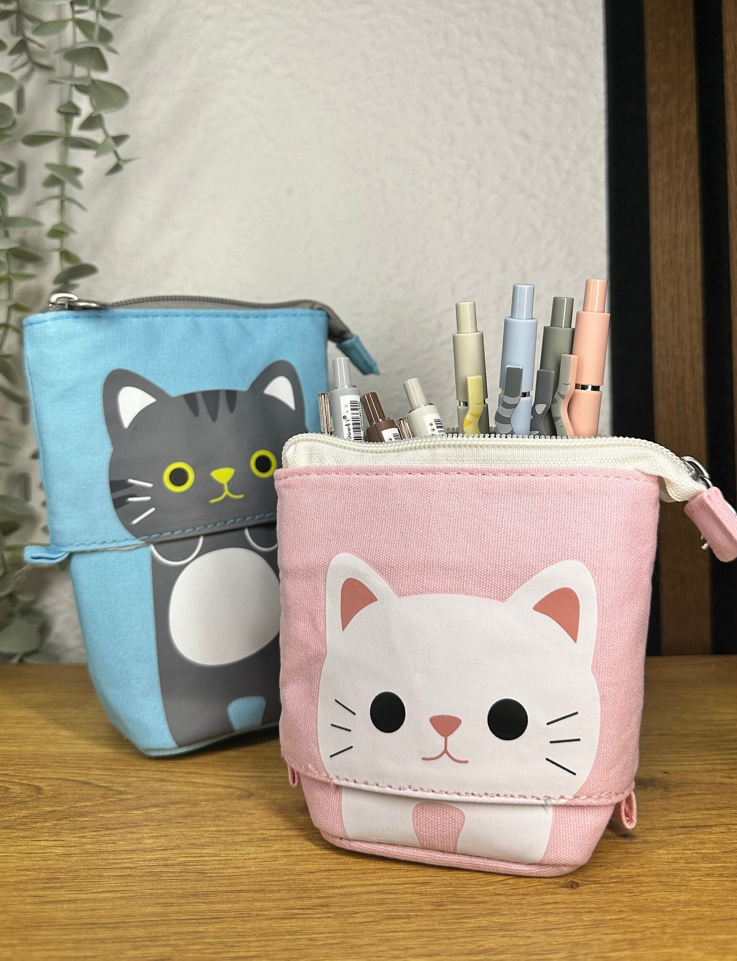 Cat Pencil Case, with three inner compartments