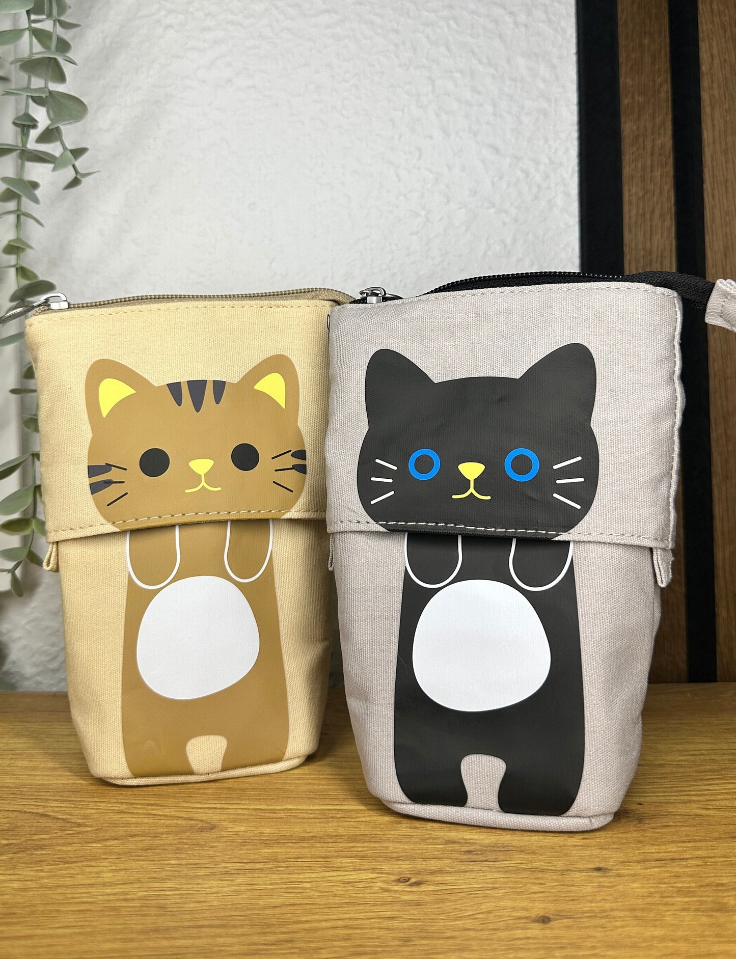 Cat Pencil Case, with three inner compartments