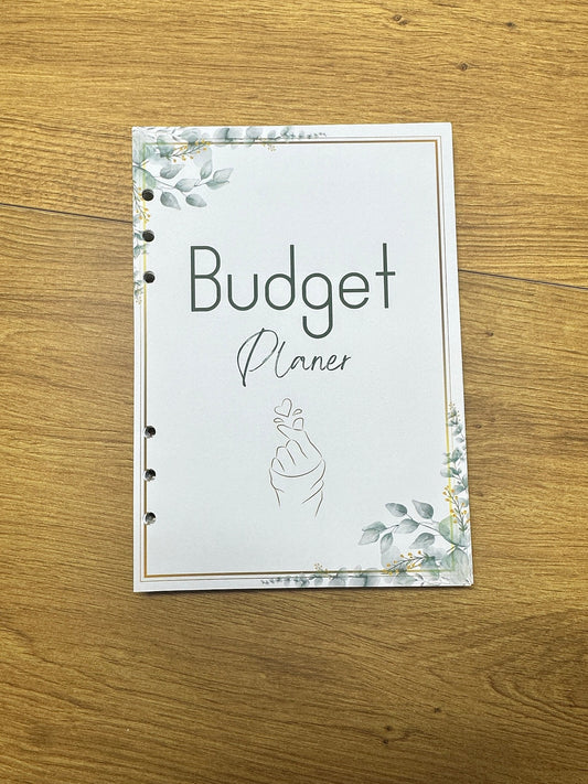 Budget Planer im Eukalyptus Gold Design I A5 Einlagen I 6fach gelocht